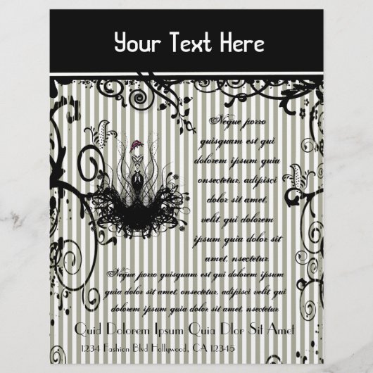 Zwart-witte gedraaide striped brochure (Voorkant)