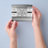 Zwart/witte gedrukte ster-ticketflyer flyer (Hand)