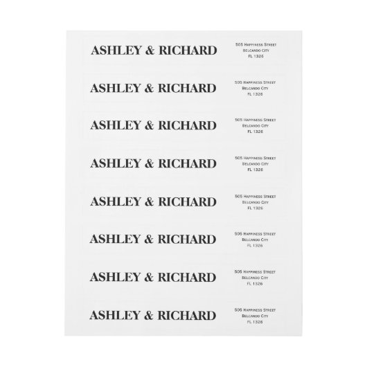 Zwart-witte, gedurfde typografie bruiloft (Vel)