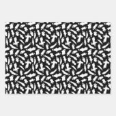Zwart witte geesten vleermuizen inpakpapier vel (Voorkant)