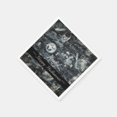 Zwart & Witte Gehaunte Halloween Servetten (Hoek)