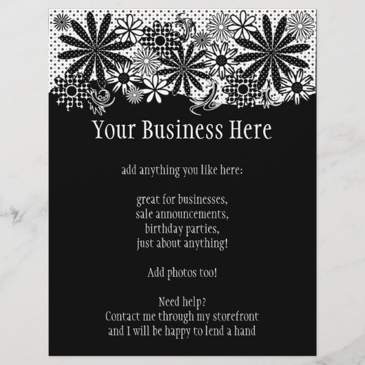 Zwart-witte gekleurde bloemen, heldere brochure (Voorkant)