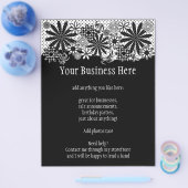 Zwart-witte gekleurde bloemen, heldere brochure (Enkel)