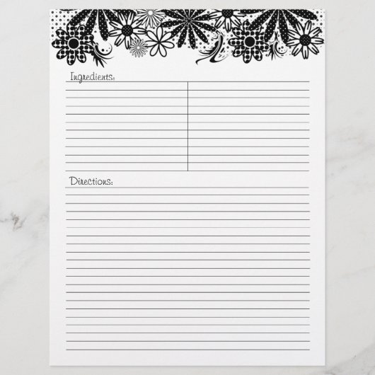 Zwart-witte gekleurde bloemen krijgen briefterhead (Voorkant)