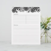 Zwart-witte gekleurde bloemen krijgen briefterhead (Staand voorkant)