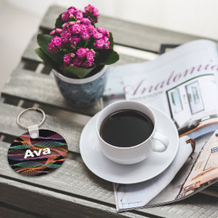 Zwart-witte gekleurde golfnaam sleutelhanger