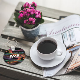 Zwart-witte gekleurde golfnaam sleutelhanger