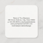 Zwart Witte Gemengde Marmer Vierkante Visitekaartje (Achterkant)
