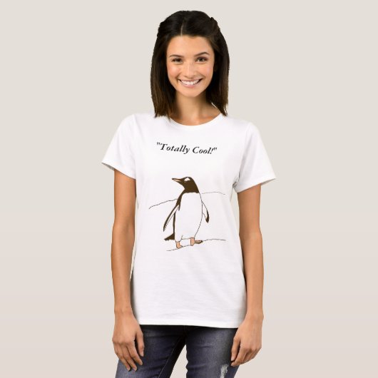 Zwart-witte Gentoo-pinguïn T-shirt (Voorkant volledig)