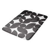 Zwart Witte Geometrische Abstracte Mid Century Mod Badmat (Gekanteld)