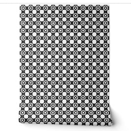 Zwart & Witte Geometrische Bloem Behang