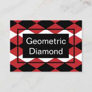 Zwart Witte Geometrische Diamant Op Rode Achtergro Visitekaartje