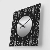 Zwart-witte geometrische driehoeken wandklok (Hoek)