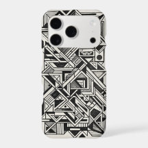 Zwart Witte Geometrische iPhone 17 Pro Slim Fit Ho