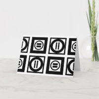 Zwart-witte geometrische kaart met gelijke gebaren
