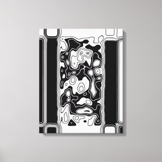 Zwart-witte geometrische kunst 1 canvas afdruk (Voorkant)