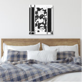 Zwart-witte geometrische kunst 1 canvas afdruk (Insitu (Slaapkamer))