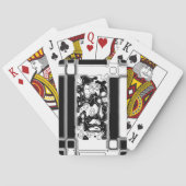 Zwart-witte geometrische kunst 1 pokerkaarten (Achterkant)