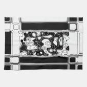 Zwart-witte geometrische kunst 1 theedoek (Horizontaal)