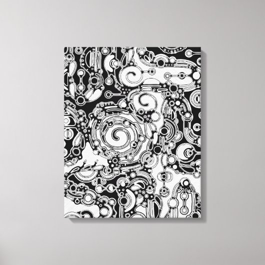 Zwart-witte geometrische kunst 3 canvas afdruk (Voorkant)