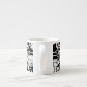 Zwart-witte geometrische kunst 3 espresso kop (Achterkant)