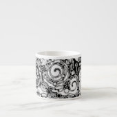 Zwart-witte geometrische kunst 3 espresso kop (Voorkant)