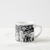 Zwart-witte geometrische kunst 3 espresso kop (Rechts)