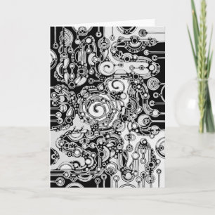 Zwart-witte geometrische kunst 3 kaart