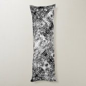 Zwart-witte geometrische kunst 3 lichaamskussen (Achterkant (Verticaal))