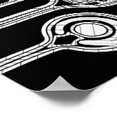Zwart-witte geometrische kunst 3 poster (Hoek)