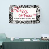 Zwart-witte geometrische kunst 3 spandoek (Beurs)