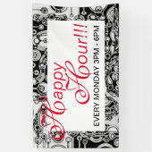 Zwart-witte geometrische kunst 3 spandoek (Verticaal)