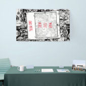 Zwart-witte geometrische kunst 3 spandoek (Beurs)