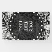 Zwart-witte geometrische kunst 3 spandoek (Horizontaal)