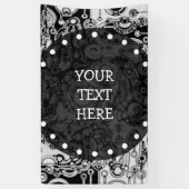 Zwart-witte geometrische kunst 3 spandoek (Verticaal)