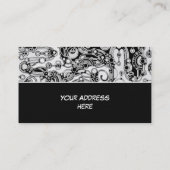 Zwart-witte geometrische kunst 3 visitekaartje (Achterkant)