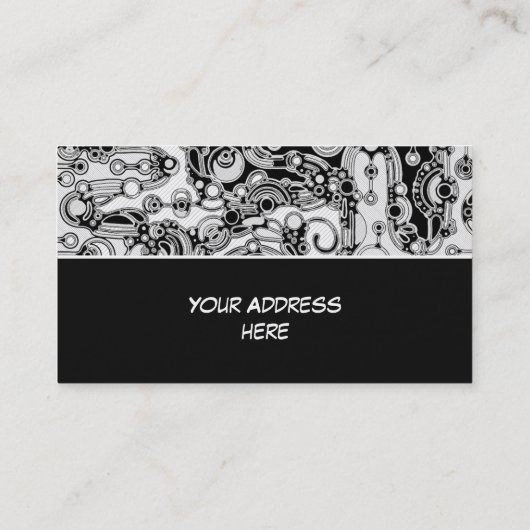 Zwart-witte geometrische kunst 3 visitekaartje (Achterkant)