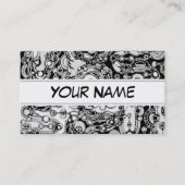 Zwart-witte geometrische kunst 3 visitekaartje (Voorkant)