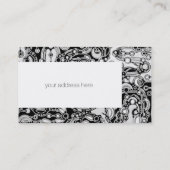 Zwart-witte geometrische kunst 3 visitekaartje (Achterkant)