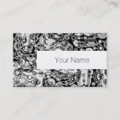 Zwart-witte geometrische kunst 3 visitekaartje (Voorkant)