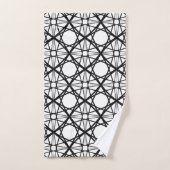 Zwart-witte geometrische kunst bad handdoek (Handdoek)