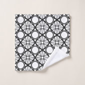 Zwart-witte geometrische kunst bad handdoek (Wasdoekje)