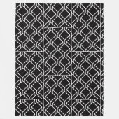 Zwart Witte Geometrische Kunst Dekken Fleece Deken (Voorkant)