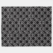 Zwart Witte Geometrische Kunst Dekken Fleece Deken (Voorkant (Horizontaal))