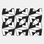 Zwart-witte geometrische kunst inpakpapier vel (Voorkant)