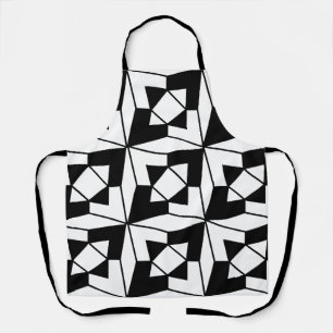 Zwart-witte geometrische kunst schort