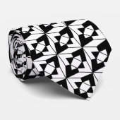 Zwart-witte geometrische kunst stropdas (Opgerold)