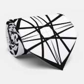 Zwart-witte geometrische kunst stropdas (Opgerold)