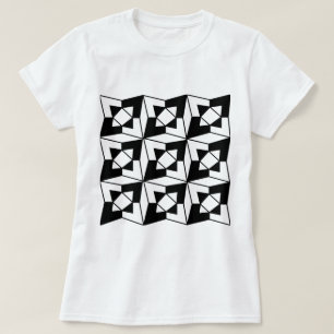 Zwart-witte geometrische kunst t-shirt