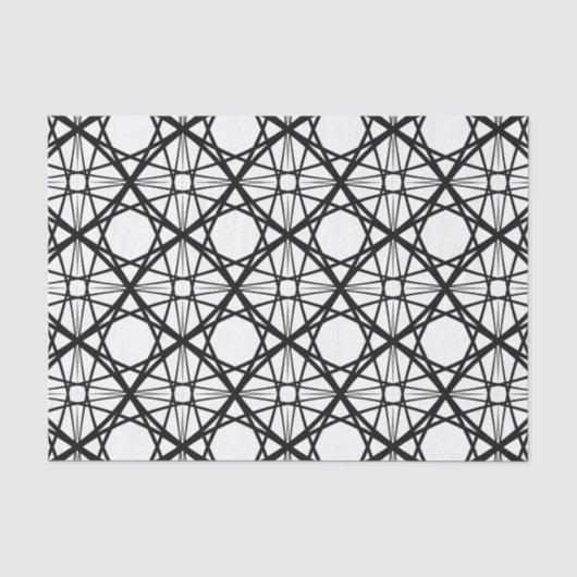 Zwart-witte geometrische kunst tissuepapier (Voorkant)